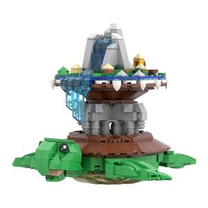 Funbuild creativo Discworld World Turtle Great a Tuin <span class=keywords><strong>Tower</strong></span> escultura cinética giratoria bloques de construcción juguetes educativos para niños - Product Image 4