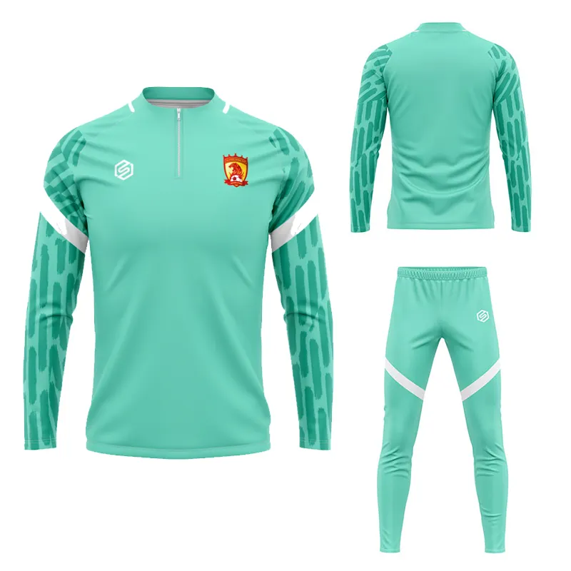 Chándal de entrenamiento deportivo de fútbol, Camiseta y pantalón de manga larga personalizados, logotipo estampado por sublimación