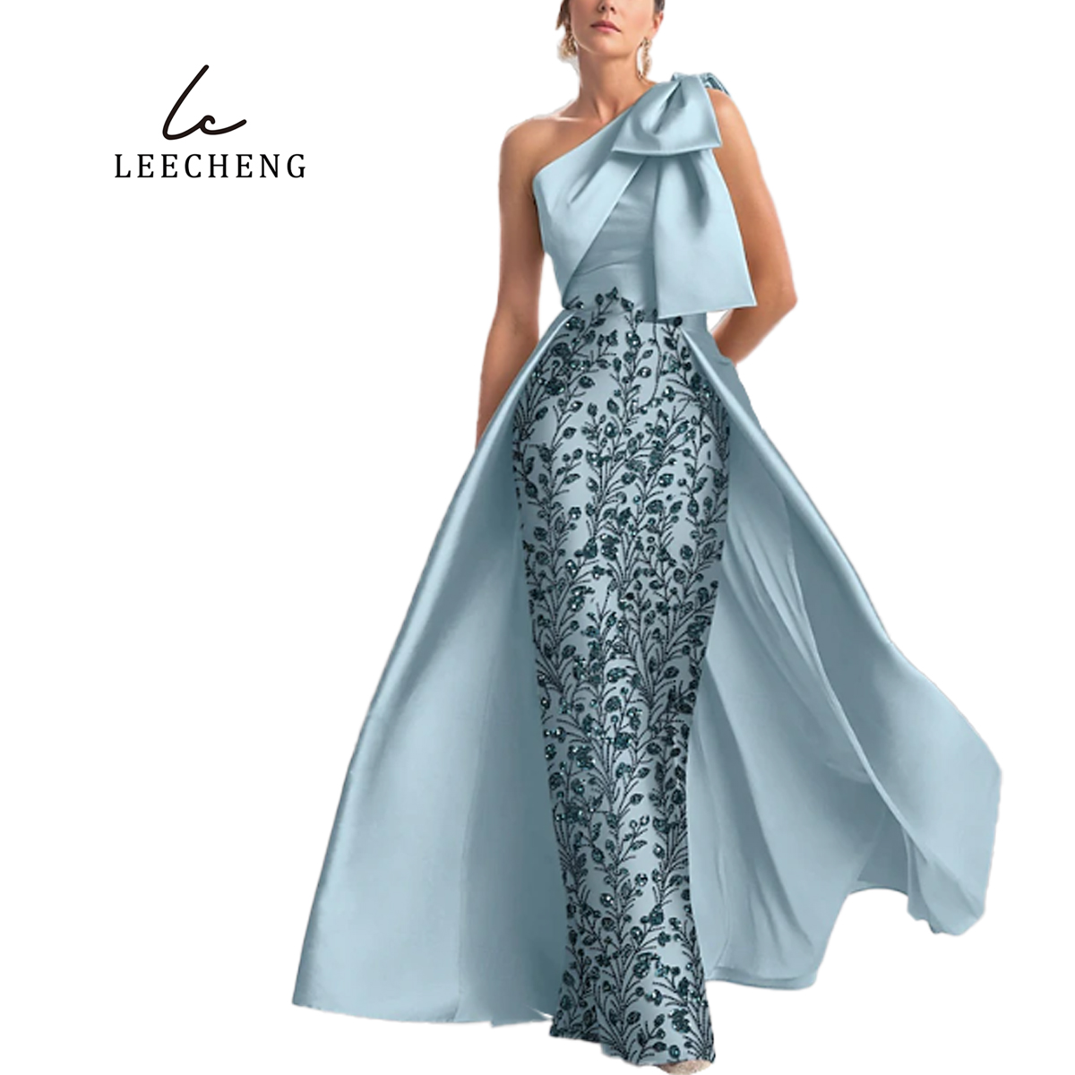 green dress single strap wedding