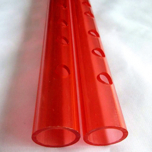 Tubo LED Perforado de Policarbonato Rojo, Marca HENGGE, Modelo HGY-13, Resistente a los Rayos UV, Certificado SGS, Tubería de Plástico - Product Image 1