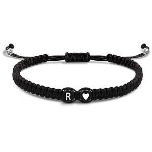 Pulsera con Iniciales Personalizadas, Nombre en Alfabeto Tejido, Ajustable, de Moda, para Parejas, de Hilo Negro, para Mujeres y Hombres - Product Image 5