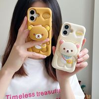 Coque de téléphone portable en silicone 3D stéréoscopique avec support dessin animé populaire pour iPhone 16 15 14 Pro