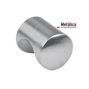 Master con 360 unità manopola in metallo stile cilindro, nichel satinato, HERMEX - Product Image 2