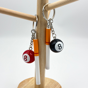 May Mắn Mini Bảng Bóng Mặt Dây Chuyền Keychain Mô Phỏng Màu Đen Đỏ No.8 Billiard Nhựa PVC Nhựa Keyring Cho Thể Thao Túi Phụ Kiện - Product Image 4