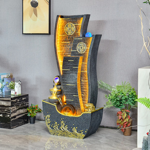 Fontaine d'eau coulante Quanfangyuan 7189 avec lumière LED, design moulin à vent, durable, 110-230V, pour salon, balcon, bureau, cadeau - Product Image 4