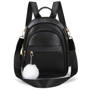 Nueva Mochila Casual Retro para <span class=keywords><strong>Mujer</strong></span>, Minimalista, Acolchada, de PU, con Cierre, de Poliéster, Impermeable, Resistente al Desgaste, Pequeña, para Viajes - Product Image 1