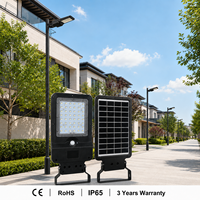Lampadaire solaire 150LM/W à haut rendement lumineux avec 3 températures de couleur, matériau ignifuge V0, tout-en-un, garantie 3 ans pour routes et parkings