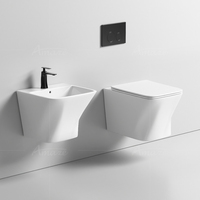 Ensemble WC monobloc carré en céramique, à poser au sol, pour salle de bain, de la marque Manufacturer Sanitary Ware