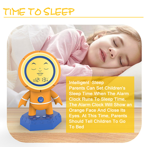 Réveil de table de bureau mignon pour enfants Réveil électronique intelligent numérique avec veilleuse Horloge de projection pour la formation au sommeil - Product Image 5