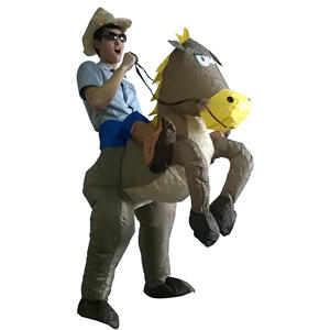 Costume da cavallo da equitazione da Cowboy gonfiabile per adulti Unisex a 5 colori - Product Image 2