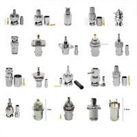 Connecteur coaxial RF 50 ohms, type à sertir, BNC femelle, droit, pour câble coaxial RG58 LMR195 RG400 LMR200 RG142 RG303 RG223