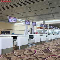 Comptoirs d'enregistrement Corian à surface solide Tables de réception pour porte d'embarquement pour aéroport
