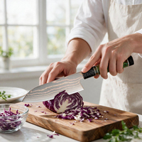Couteau Santoku XITUO personnalisé de 7 pouces, acier Damas en cuivre à 37 couches, couteau de cuisine japonais à haute teneur en carbone pour la vente au détail et en gros