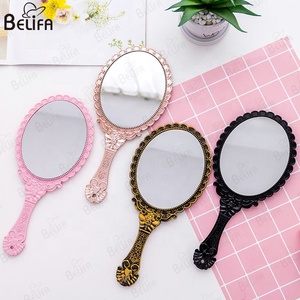 Nouveau gros or argent <span class=keywords><strong>noir</strong></span> ovale rétro <span class=keywords><strong>miroir</strong></span> à main miroirs cosmétiques haute qualité Vintage <span class=keywords><strong>miroir</strong></span> de maquillage à main pour les femmes - Product Image 6