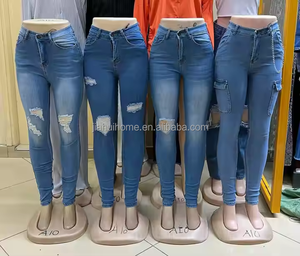 Nuovi <span class=keywords><strong>pantaloni</strong></span> Casual da <span class=keywords><strong>donna</strong></span> <span class=keywords><strong>a</strong></span> <span class=keywords><strong>vita</strong></span> alta e traspirante Jeans dritti Jeans elasticizzati da <span class=keywords><strong>donna</strong></span> - Product Image 5