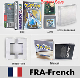 FRA French battery save Crystal gold silver yellow blue red green Holographic Metallic box manual <b>Game</b> Cartridge for Gbc - Product Image 5