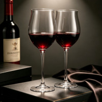 Verre à vin rouge transparent en forme de tulipe à large ouverture - Verre haut de gamme pour usage domestique - Coupe à arôme grande capacité