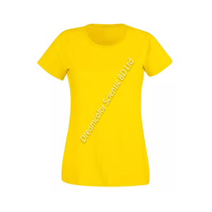 Buena calidad elegante diseño personalizado elegante manga corta cuello redondo señoras jóvenes mujeres Casual camiseta suelta camiseta de Bangladesh - Product Image 1