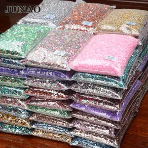 Junao atacado 2mm 3mm 4mm 5mm 6mm, pacote a granel, não quente cordão de cristal pedras de gelatina rosa ab resina strass