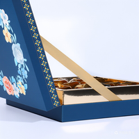 Boîtes d'emballage en papier rigide personnalisées, motif floral, laminage mat, gaufrage pour chocolat, sushi, bonbons, macarons, emballage cadeau