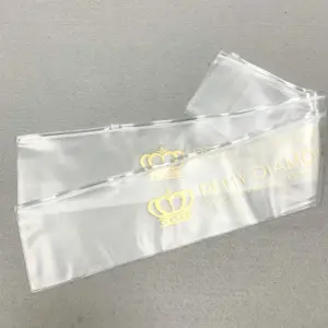 Custom Plastic Zipper Bags For Wigs And Hair High Quality Long Frosted Wig Bag Hair Extensions Packing Pvc Zip Bag