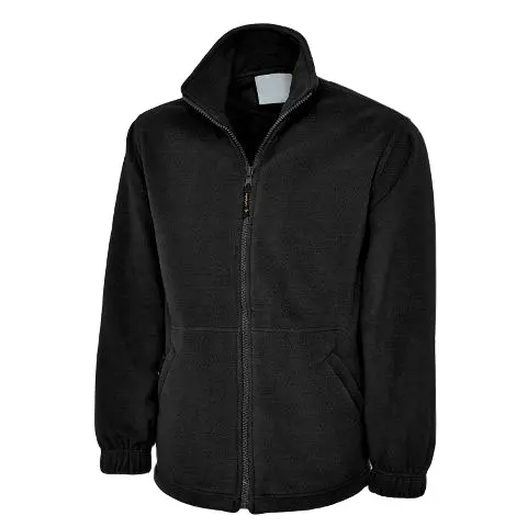 Volwassen Vlakte 100% Polyester Super Anti-Pil Micro Fleece Met Volledige Rits Op Voorzijde Met Zijzakken Elastische Manchetten jas