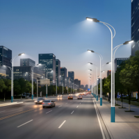 Éclairage public routier 50W 150W, angle réglable, IP65, étanche, en aluminium moulé sous pression, haute luminosité, lampadaire LED commercial AC