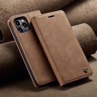Étui de luxe CaseMe avec porte-cartes magnétique et coque arrière en cuir TPU pour iPhone 16 17 Air Pro Max