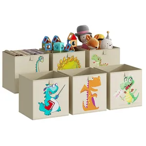 Paniers organisateur pliables imperméables double poignées organisateur de maison tissu pliable Cubes de rangement bacs