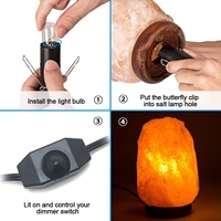 Kabel Daya AC 125V dengan Colokan US BS dan Ujung IEC Female, Dudukan Lampu E12, Dapat Diredupkan, Ekstensi untuk Peralatan Rumah Tangga, Lampu Garam Himalaya 2