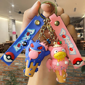 YY ice cream cone series Pikachu <b>keychain</b> pendant <b>anime</b> figurine jewelry for couples, car bag, small gift - Product Image 2