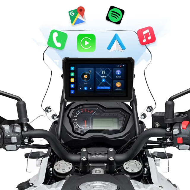 Motorcycle Carplay Android Auto Gps Nav Navigation with Blind Spot Monitoring Extraible Para Motocicletas Support for Navigator