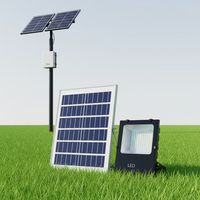 Projecteur solaire LED robuste 50W à double panneau séparé, étanche IP65, en aluminium massif, pour terrains de sport