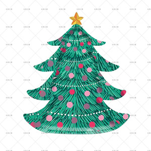 DAMAI Hot Selling Xmas Tree Shape Party Plates Nutcracker Theme Dinner Tableware Party Banner Garland Tableware Sets - Product Image 4