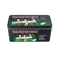 Vente en gros Texas Hold'em Poker Baccarat Blackjack Set 200 Jetons en plastique numérotés Code du revendeur Boîte en fer-Joueurs du public cible