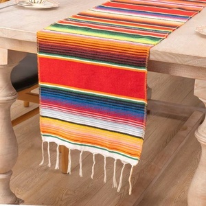 <span class=keywords><strong>Camino</strong></span> <span class=keywords><strong>de</strong></span> <span class=keywords><strong>Mesa</strong></span> Personalizado con Temática <span class=keywords><strong>de</strong></span> Fiesta del Cinco <span class=keywords><strong>de</strong></span> Mayo, Decoración Mexicana <span class=keywords><strong>Grande</strong></span> para Fiestas, Tejido a Rayas <span class=keywords><strong>de</strong></span> Algodón y Poliéster, 35*215CM - Product Image 4