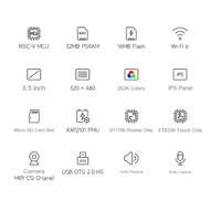 Papan Pengembangan Smart Vision ESP32-P4, LCD Sentuh 3,5 inci, 320×480, Kamera OV5647 5MP, Mikrofon & Speaker Terintegrasi, Wi-Fi 6, BLE5, Mendukung Xia