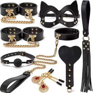 Kits de Bondage de Cuero Genuino, Set de Restricción BDSM para Juegos Eróticos, Juguetes de Cosplay para Adultos para <span class=keywords><strong>Parejas</strong></span> - Product Image 4