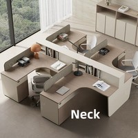 BGZ-205X Bureau de personnel en bois en forme de T pour six personnes avec écran de séparation, combinaison table et chaises de bureau