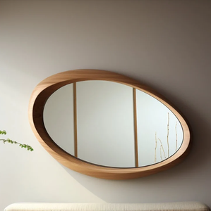 Wholesale Custom Hotel Apartment Hallway Irregular Unique Shape Wooden Wall <strong>Hanging</strong> <strong>Mirror</strong> - Product Image 2