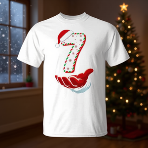 Camiseta Tri Blend con estampado de manos de Papá Noel de Navidad número 7, Gen Alpha Slang Meme - Product Image 3