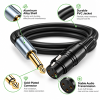 Câble audio 6,5 mm mâle vers XLR femelle 3 broches 2 m pour microphone, haut-parleur, mixeur, projecteur, caméra, studio et systèmes de sonorisation de scène