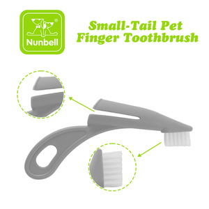 Nunbellpets Salud Dental Oral Cepillo de dientes para mascotas Cerdas de nailon triples de tres lados Cepillo de limpieza de dientes de perro y gato Hecho de poliéster - Product Image 3
