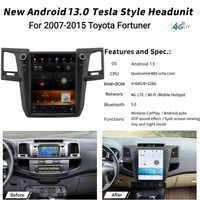 Radio para Auto con Pantalla IPS Tesla de 12.1 Pulgadas y Sistema Android para Toyota Fortuner 2007-2015, Reproductor Multimedia con Navegación GPS, Carplay y Bluetooth