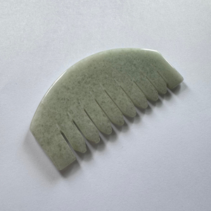 Outils de massage facial en jade aventurine, peigne en jade vert, planche Gua Sha, peigne Gua Sha - Product Image 2