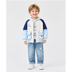 <span class=keywords><strong>Veste</strong></span> de baseball à capuche pour garçons MZJ avec applique ours, style décontracté, color-block, fermeture éclair, pour l'automne et le quotidien - Product Image 5