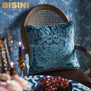 Ipomoea <span class=keywords><strong>Alba</strong></span> estilo azul flores pájaros diseño cojines para lectura reposo en cama <span class=keywords><strong>serie</strong></span> festiva sala de estar jardín luz de la luna - Product Image 4