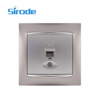 Sirode série 9206 Europe Standard moderne de luxe couleur argent EU sonnette électrique interrupteur mural avec néon