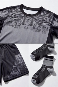 Uniforme de football d'hiver SPANT de haute qualité, 100% coton, léger, imprimé par transfert thermique, séchage rapide, col en V, manches longues, logo sur le devant - Product Image 6