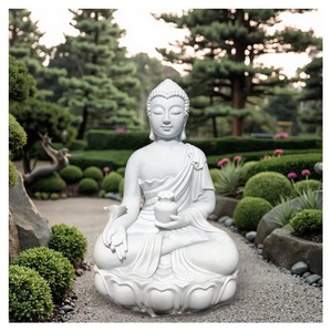 高品質ガーデン花崗岩大理石仏像カスタム天然大理石座っている仏 - Product Image 1